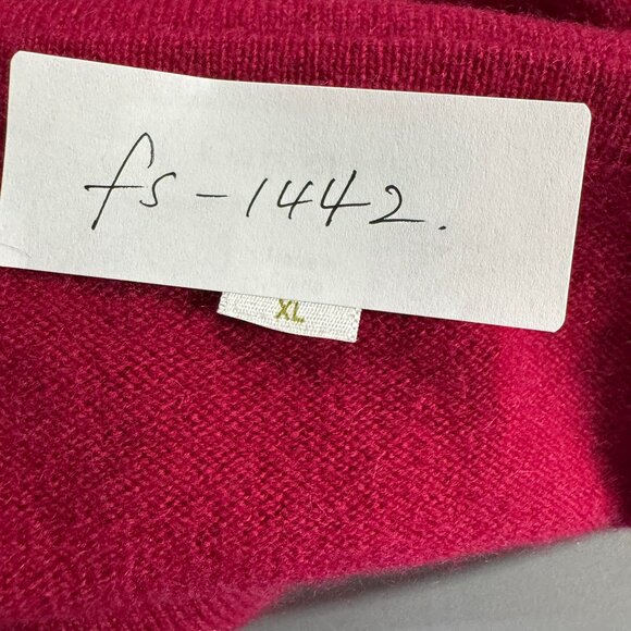 Garnet Hill Cashmere Peplum Sweater XL Red Burgundy Long Sleeve FS-1442 - Picture 2 of 7